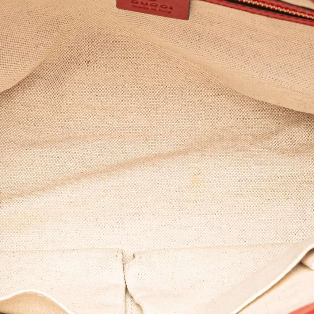 Gucci Small Diamante Leather Craft Tote Red Leather Very good condition - Model View