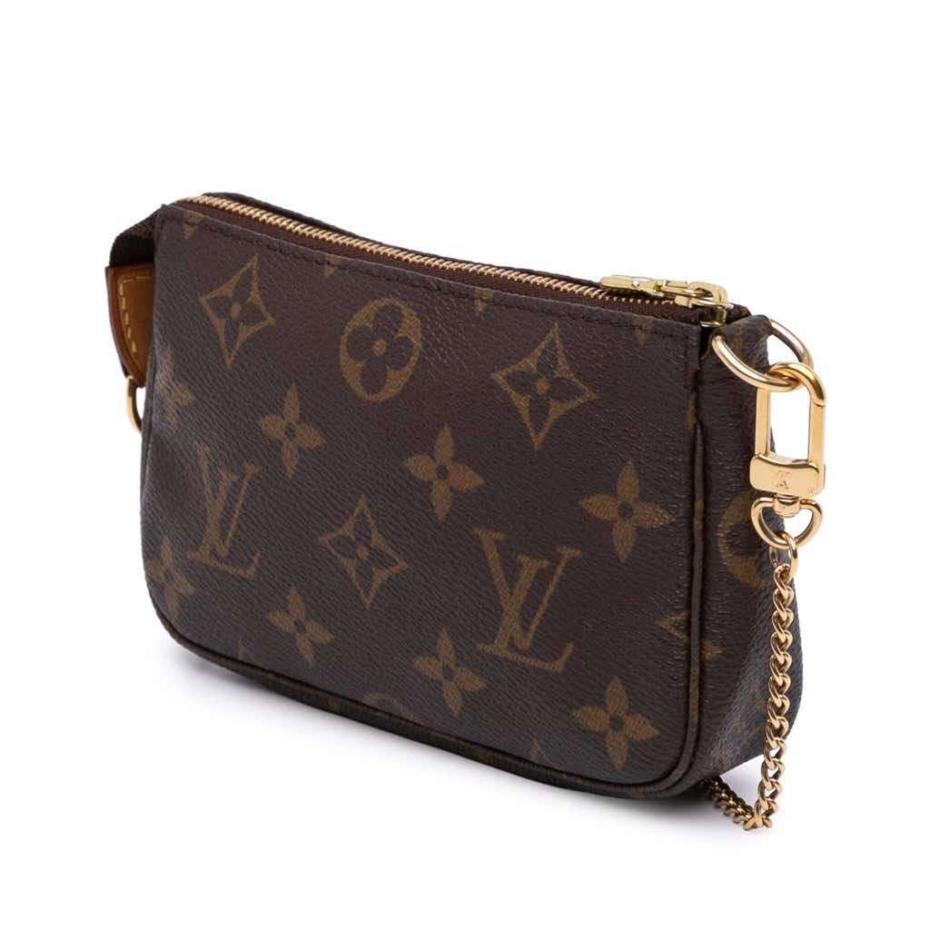 Louis Vuitton Monogram Mini Pochette Accessoires Brown Canvas Very good condition - Back View
