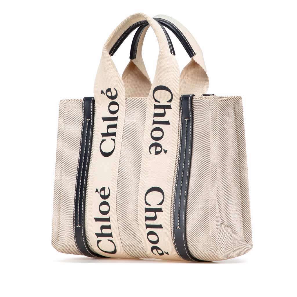Chloé Small Canvas Woody Satchel Brown Canvas Good condition - Back View