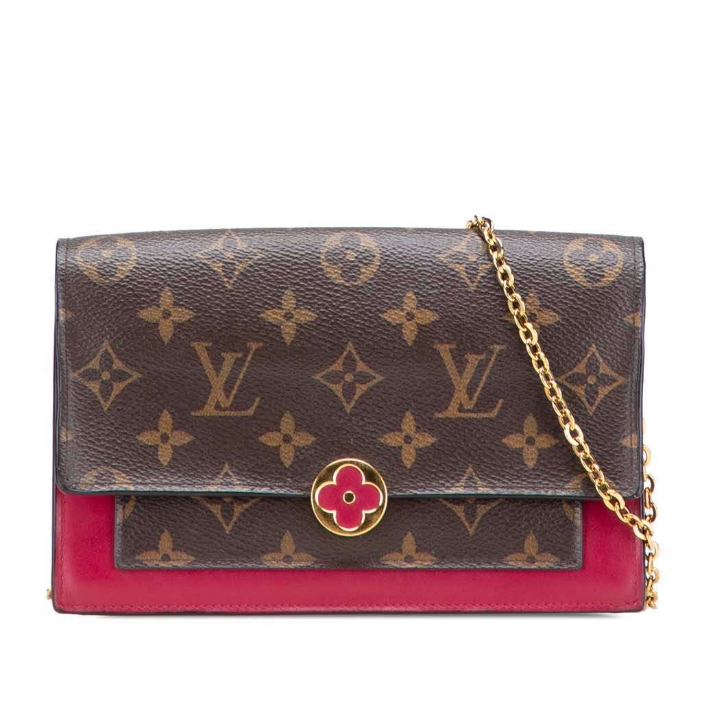 Louis Vuitton Monogram Flore Wallet On Chain Brown Canvas Very good - Front View