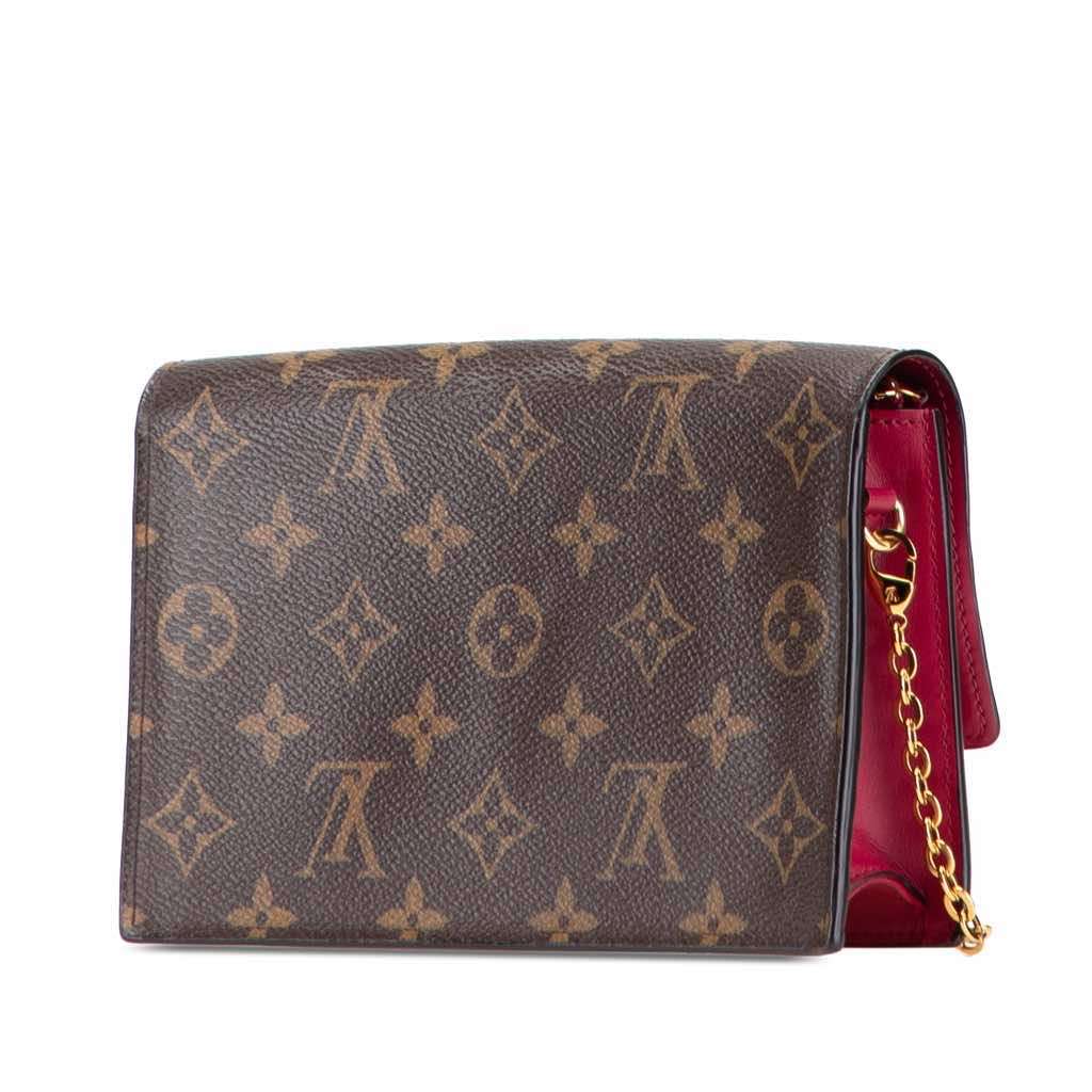 Louis Vuitton Monogram Flore Wallet On Chain Brown Canvas Very good - Back View