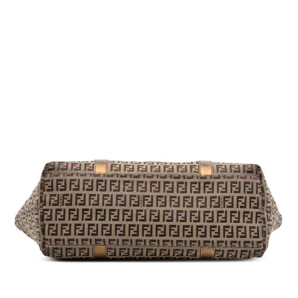 Fendi Zucchino Canvas Superstar Tote Brown Canvas Good - Inside View