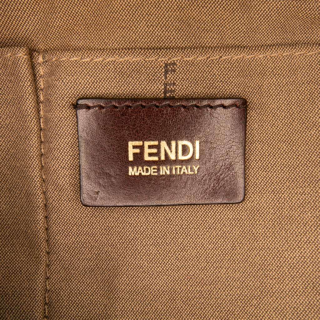 Fendi Zucchino Canvas Superstar Tote Brown Canvas Good - Box View