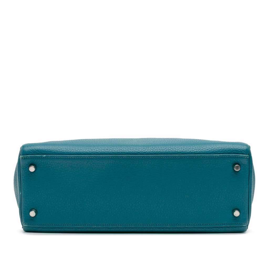 Hermès Clemence Kelly II Retourne 32 Blue Leather Good condition - Inside View