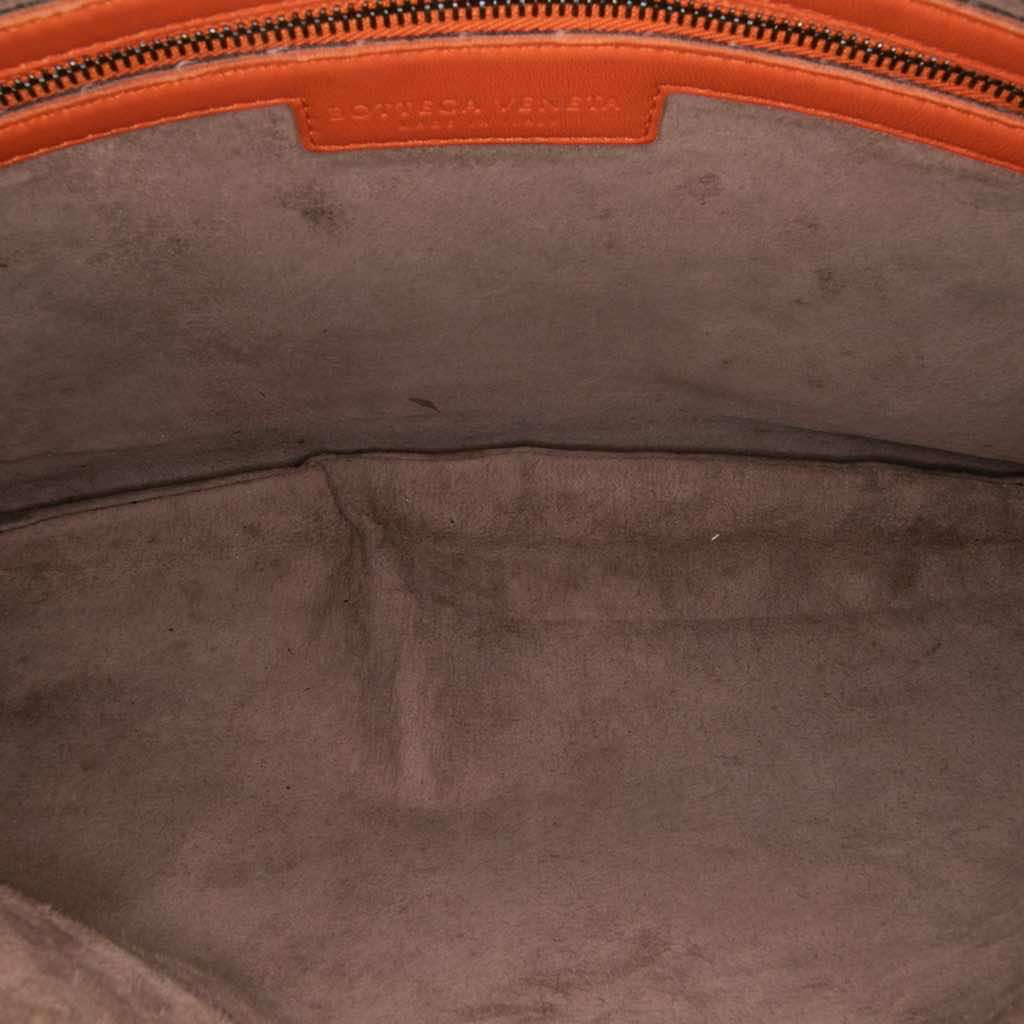 Bottega Veneta Small Nappa Intrecciato Veneta Hobo Orange Leather Good - Model View