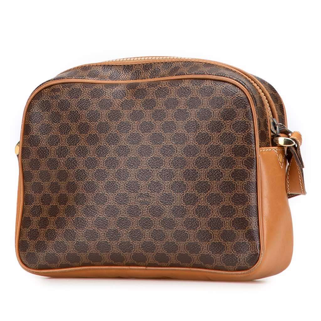 Celine Macadam Coated Canvas Crossbody Brown Canvas Good condition - Back View