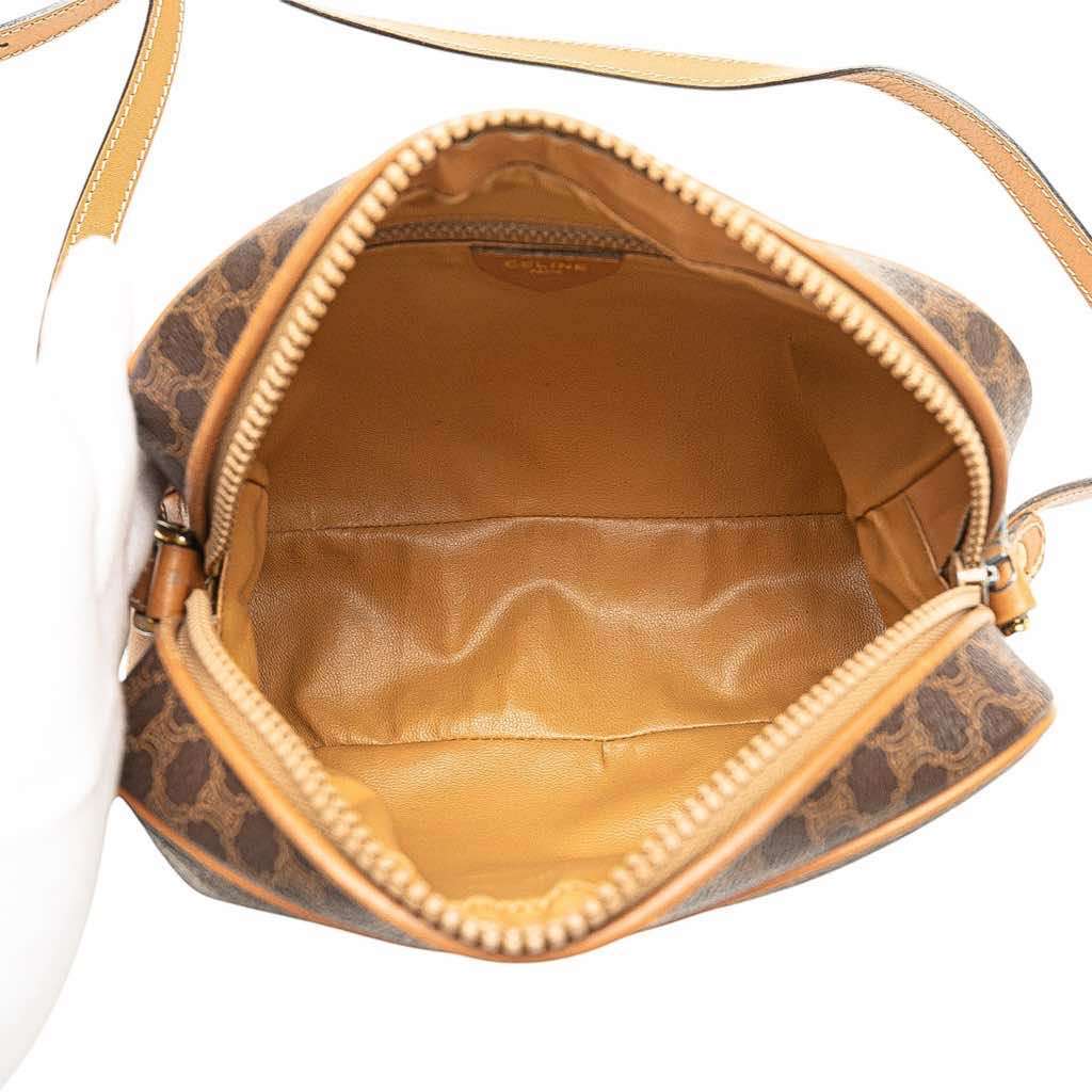 Celine Macadam Coated Canvas Crossbody Brown Canvas Good condition - Model View