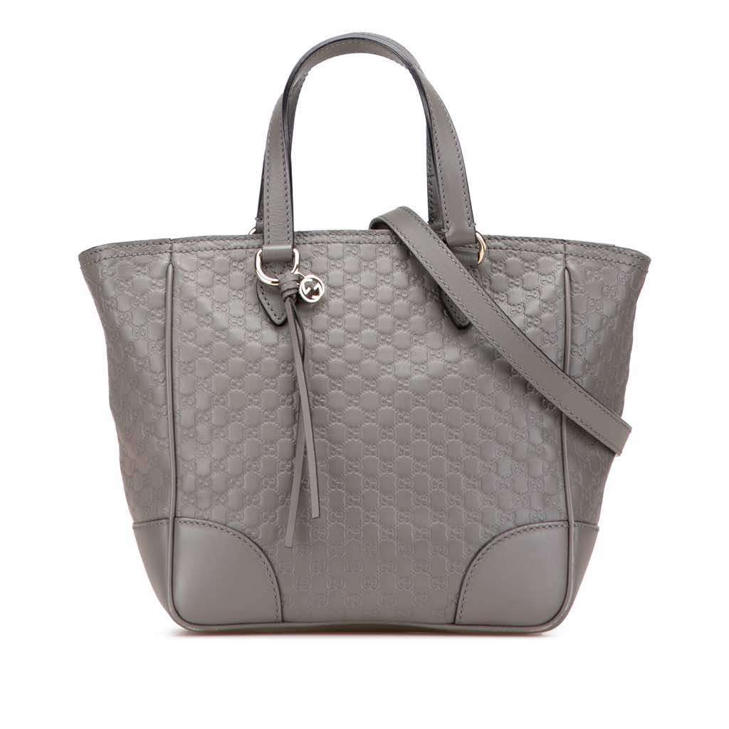 Gucci Small Microguccissima Bree Satchel Grey Leather Very good - Front View