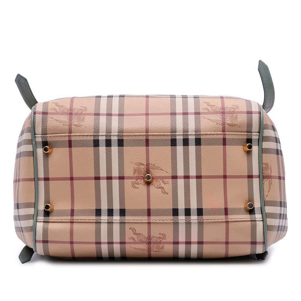 Burberry Small Haymarket Check Coated Canvas Canterbury Tote Brown Canvas Good - Inside View