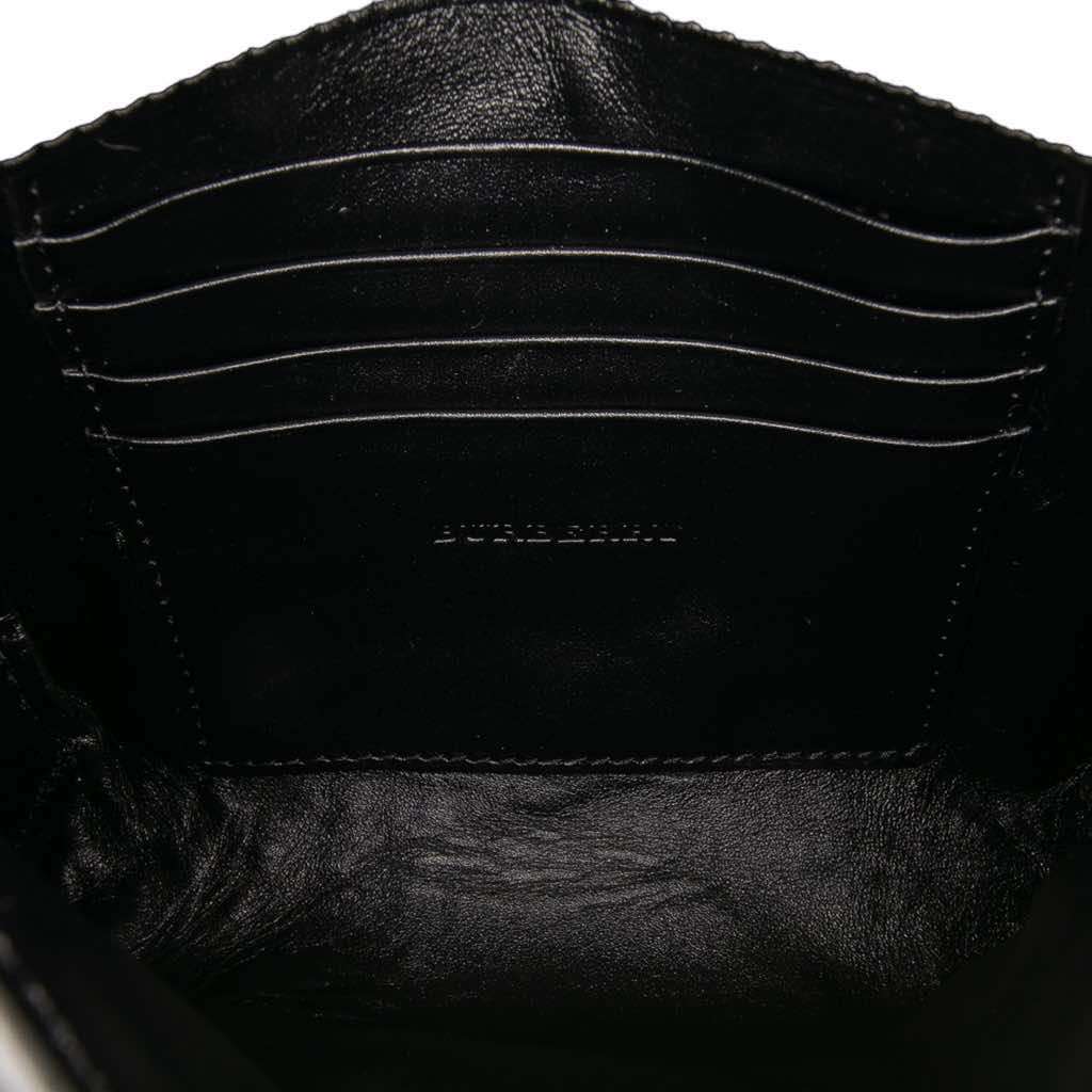 Burberry Embossed Grain Check Leather Langley Crossbody Black Leather Good - Box View