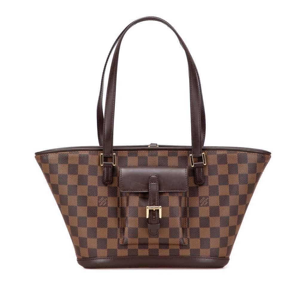 Louis Vuitton Damier Ebene Manosque PM Brown Canvas Good - Front View
