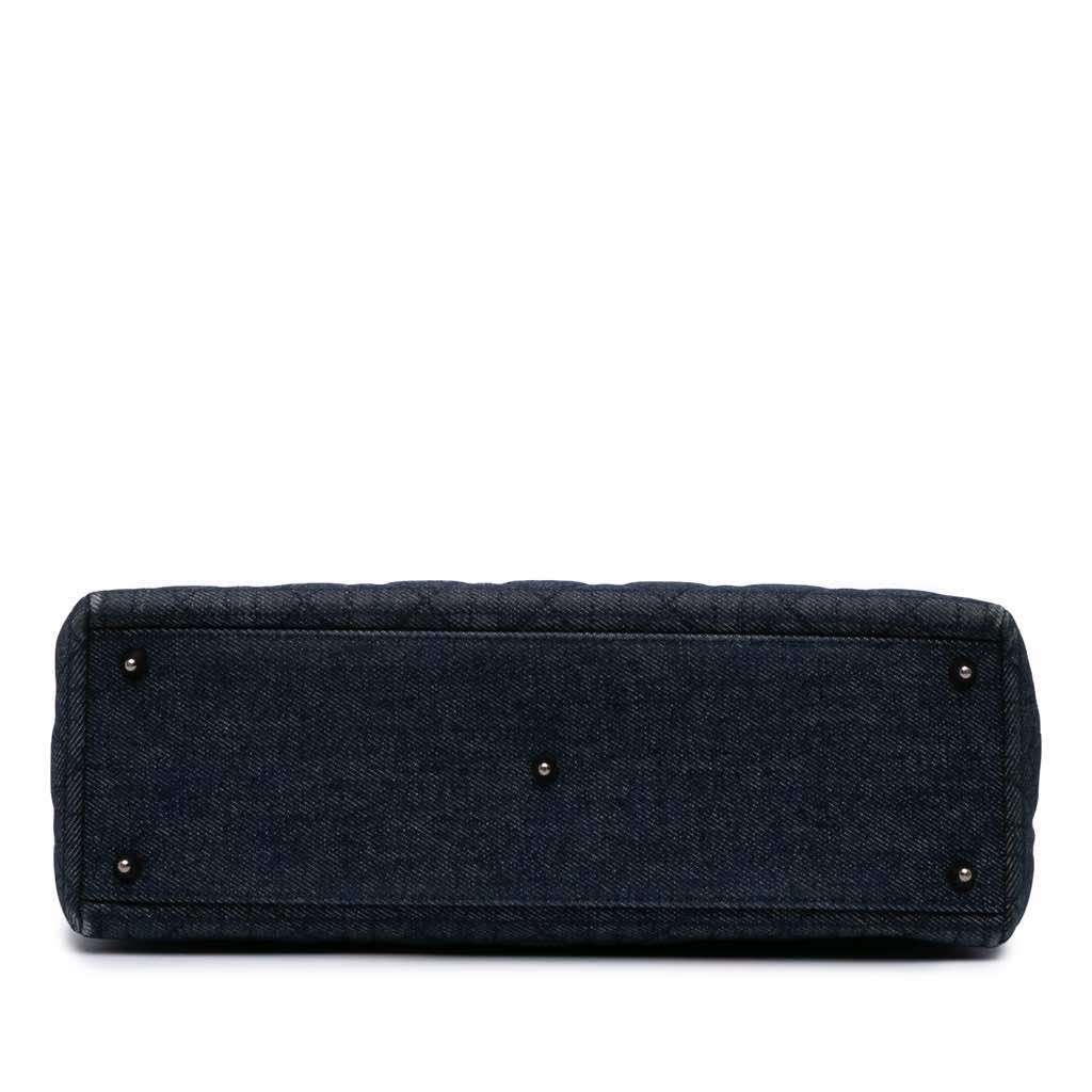 Dior Large Denim Cannage Lady Dior Blue Denim Very good condition - Inside View