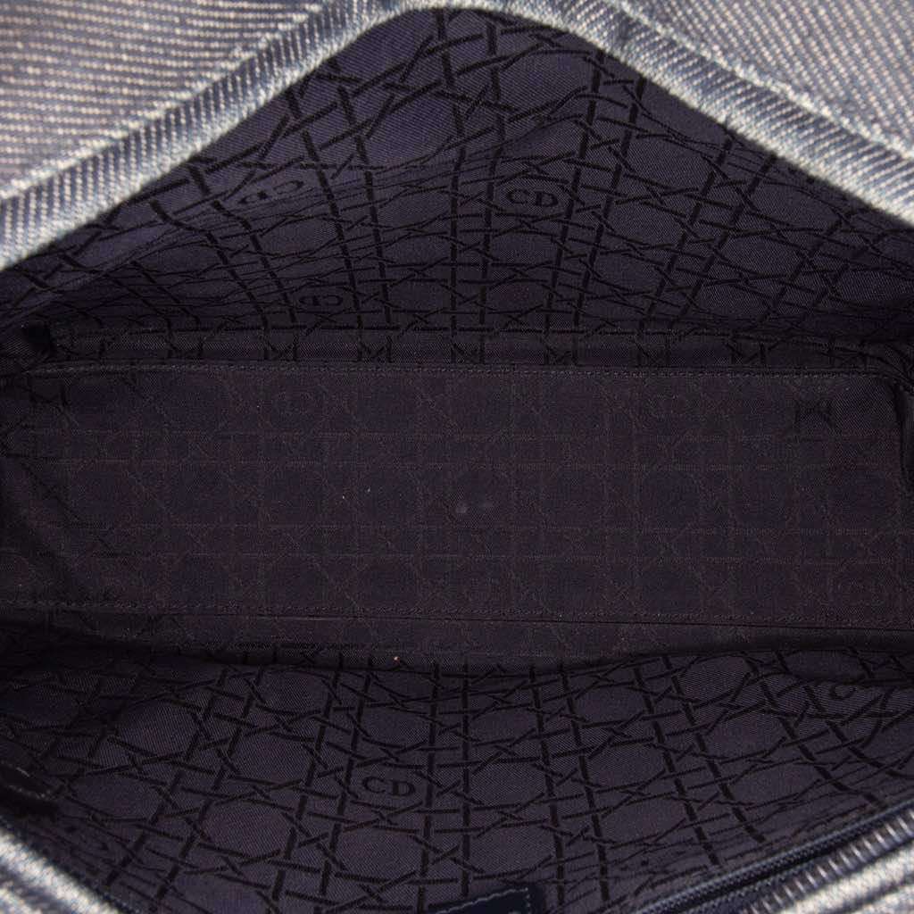 Dior Large Denim Cannage Lady Dior Blue Denim Very good condition - Model View
