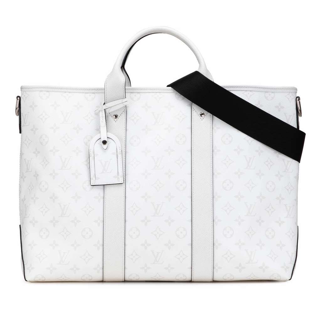 Louis Vuitton Monogram Taigarama Weekend Tote White Canvas Very good - Front View