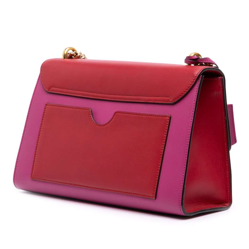 Gucci Medium Bicolor Leather Padlock Shoulder Bag Pink Leather Good - Back View