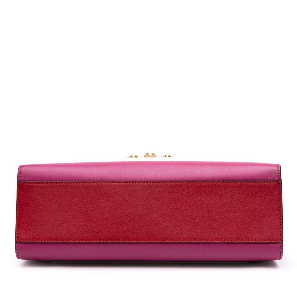 Gucci Medium Bicolor Leather Padlock Shoulder Bag Pink Leather Good - Inside View