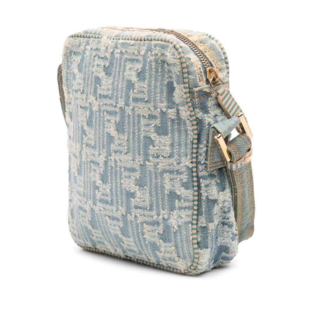 Fendi Zucca Denim Crossbody Blue Canvas Very good - Back View