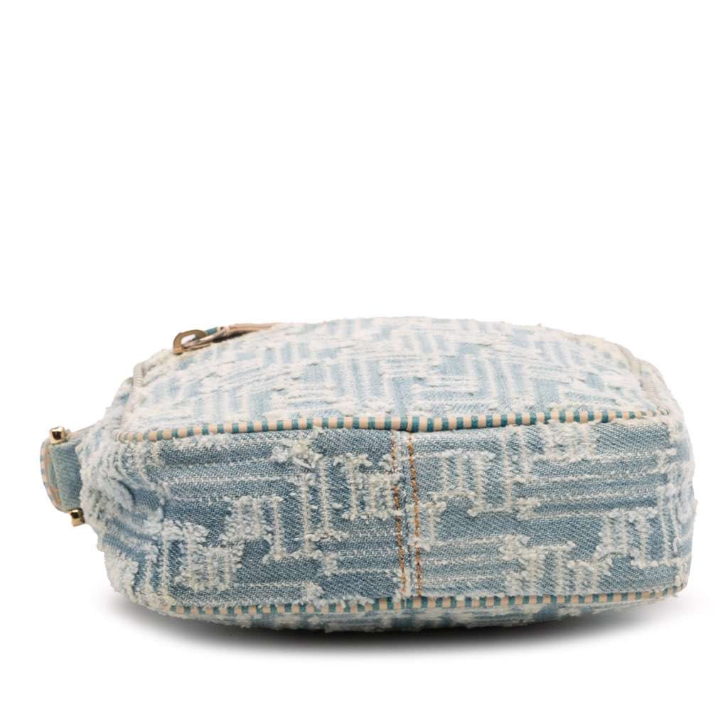 Fendi Zucca Denim Crossbody Blue Canvas Very good - Inside View