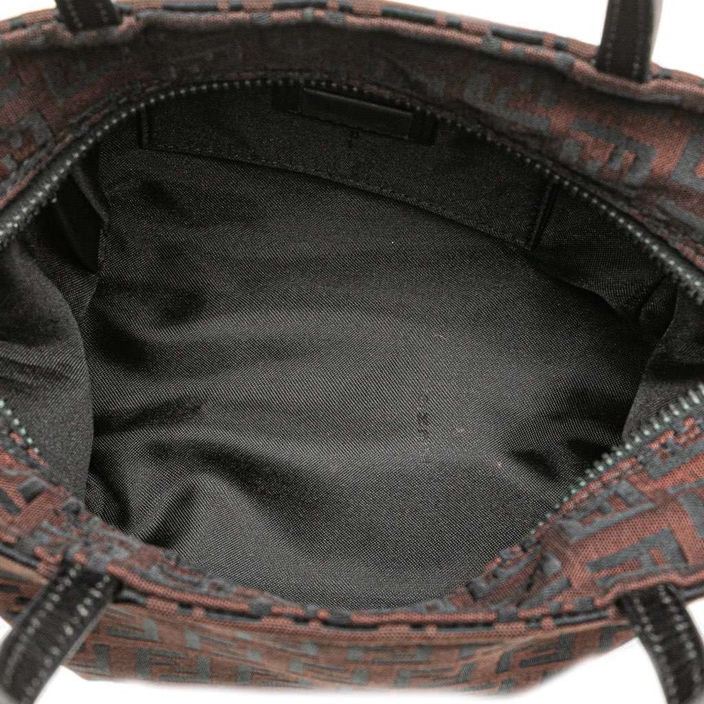 Fendi Mini Zucchino Canvas Handbag Brown Canvas Very good - Model View