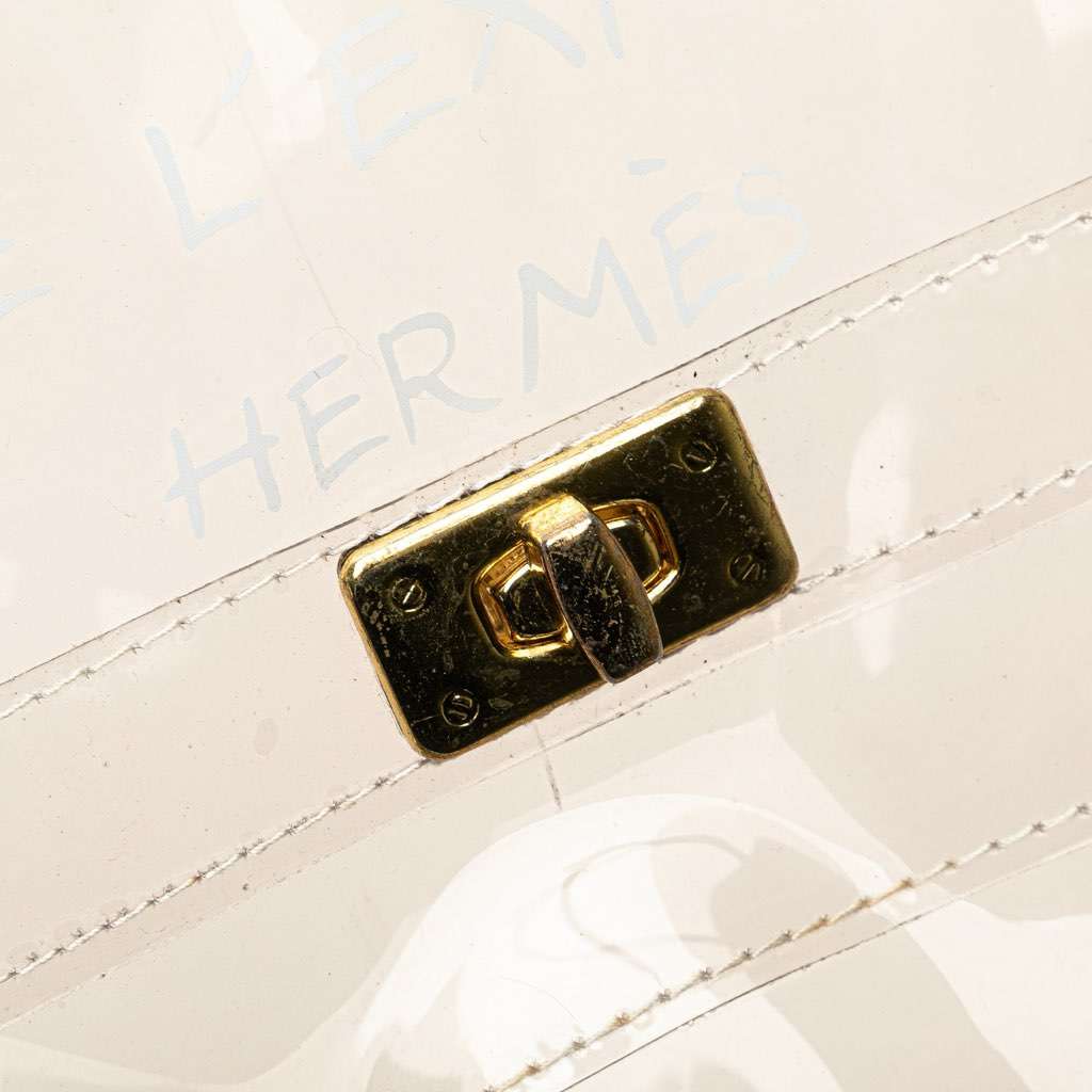 Hermès Vinyl Souvenir De L Exposition Kelly Handbag White Good condition - Box View