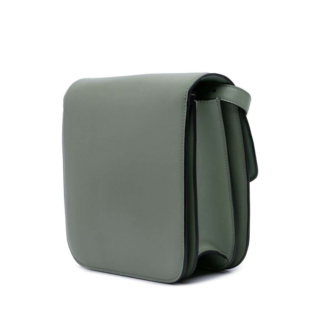 Celine Medium Calfskin Classic Box Green Leather Good - Back View