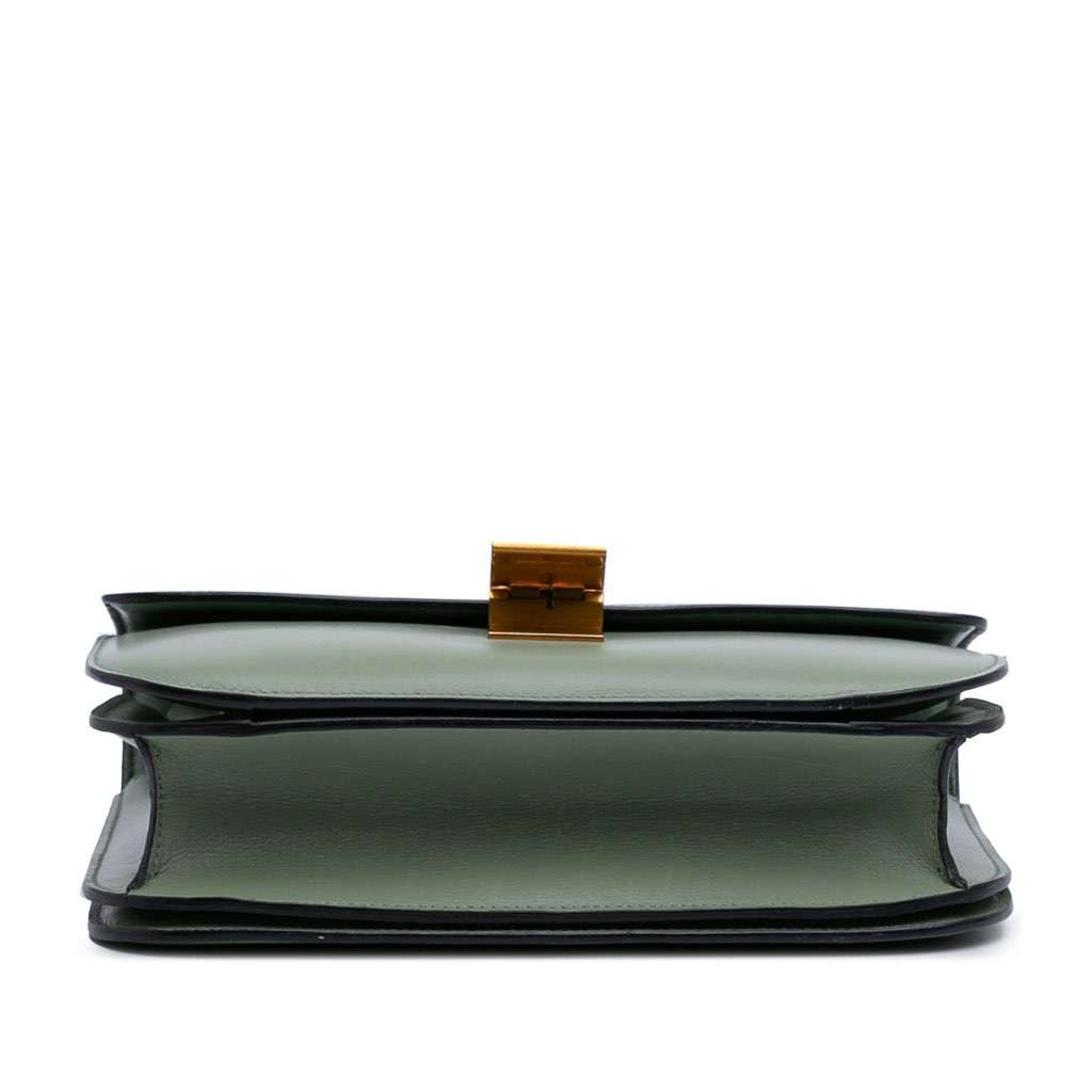 Celine Medium Calfskin Classic Box Green Leather Good - Inside View