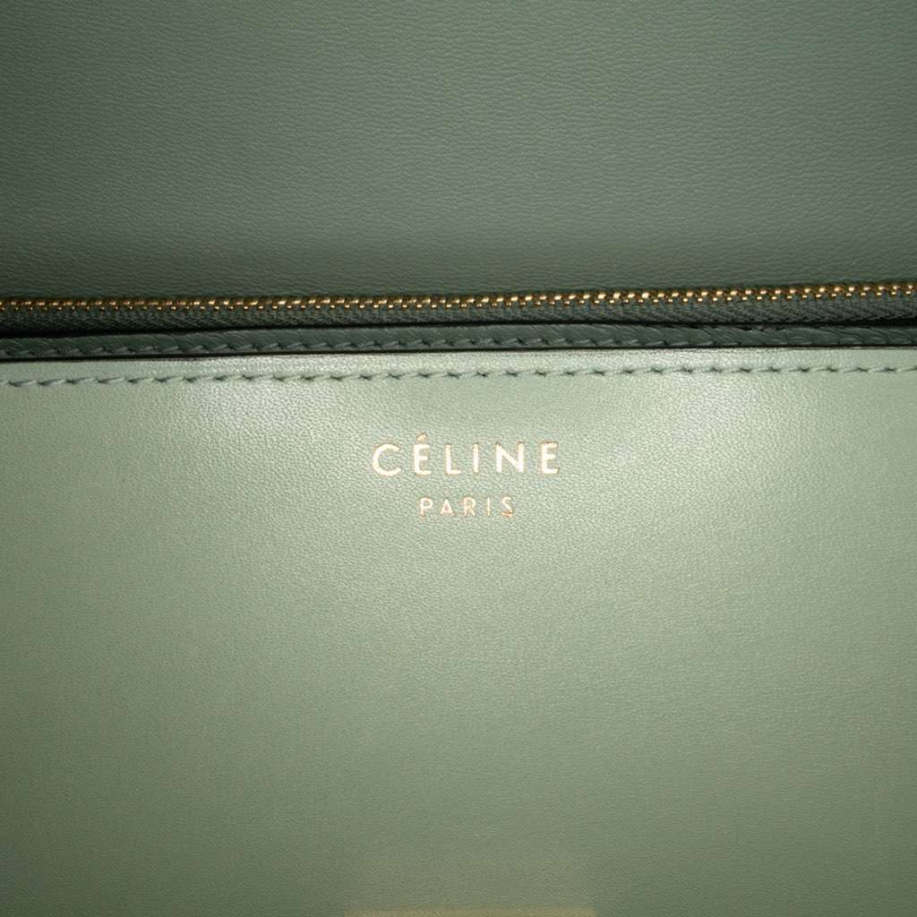 Celine Medium Calfskin Classic Box Green Leather Good - Box View