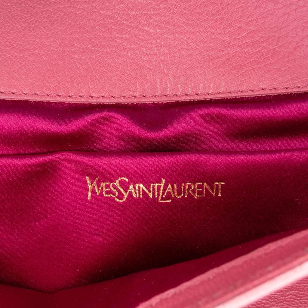 Saint Laurent Small Leather Belle De Jour Clutch Pink Leather Good - Box View
