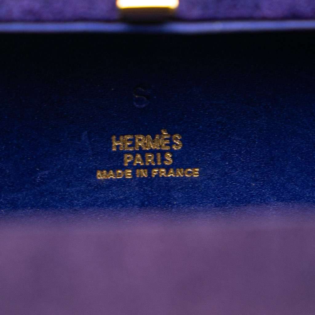 Hermès Mini Doblis Kelly Cadena Handbag Purple Leather Good condition - Box View