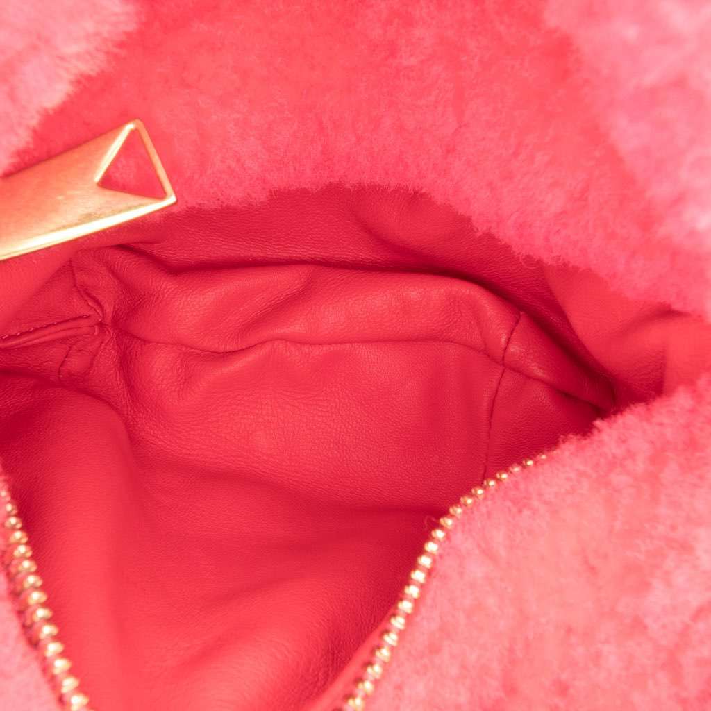 Bottega Veneta Mini Shearling Jodie Pink Very good - Model View