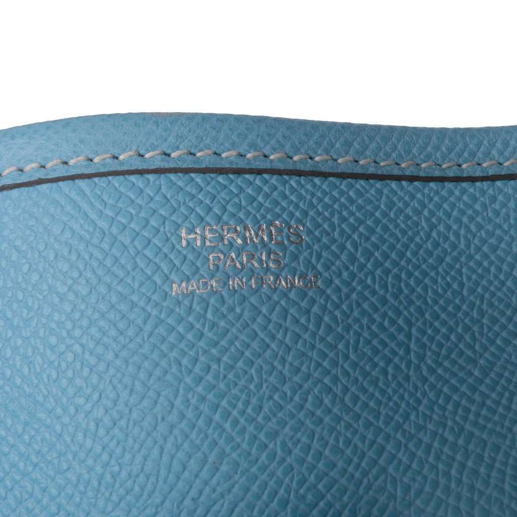 Hermès Clemence Evelyne III 33 Blue Leather Good condition - Box View