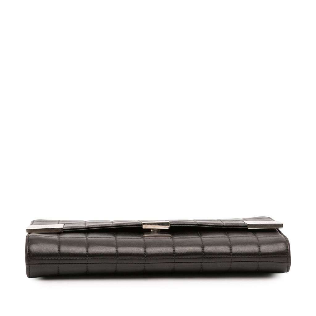 Chanel Quilted Lambskin Chocolate Bar Shoulder Bag Black Leather Good - Inside View