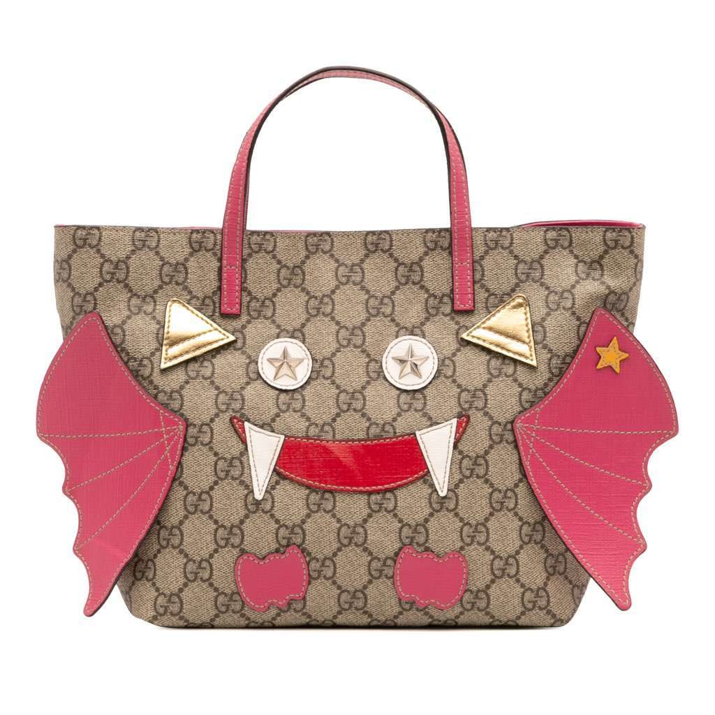 Gucci Kids GG Supreme Bat Handbag Brown Canvas Good condition - Front View