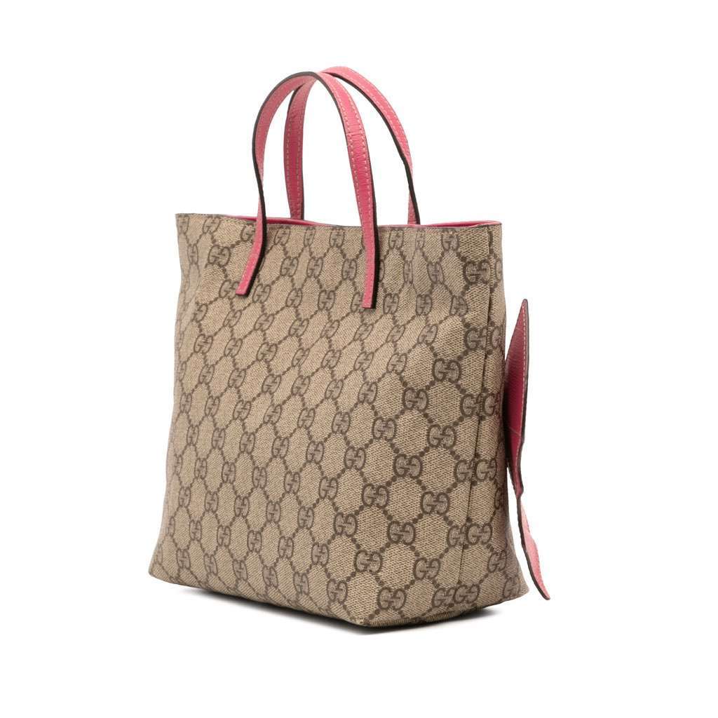 Gucci Kids GG Supreme Bat Handbag Brown Canvas Good condition - Back View