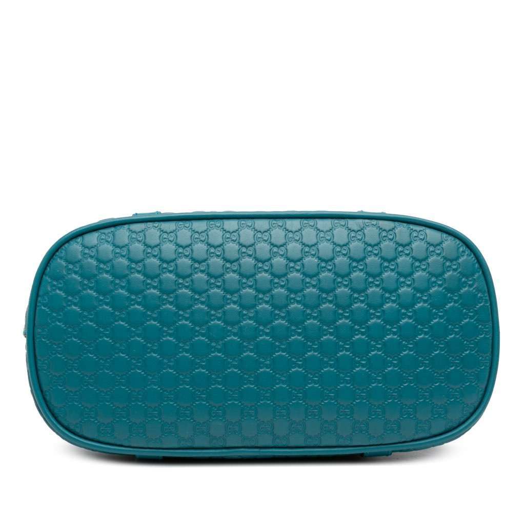 Gucci Mini Microguccissima Dome Satchel Blue Leather Good - Inside View