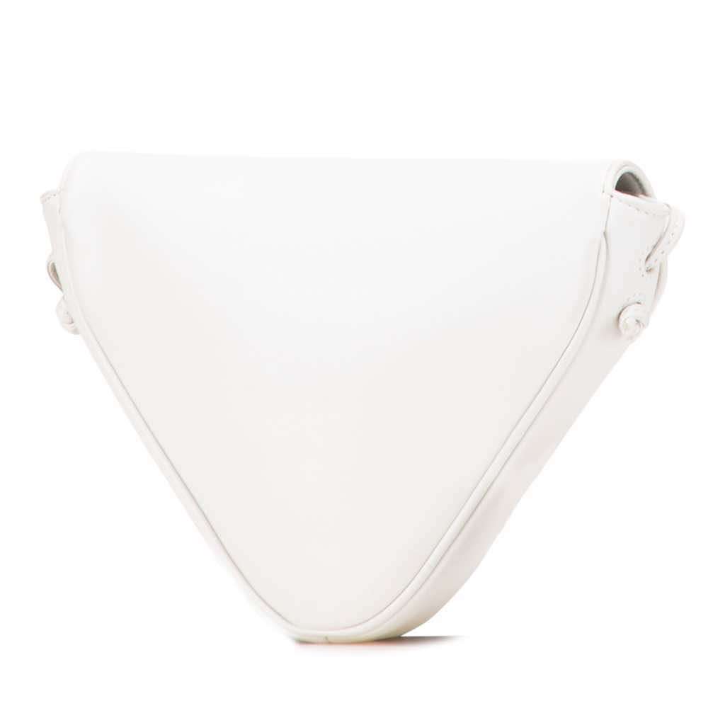 Celine Smooth Calfskin Logo Triangle Crossbody White Leather Very good - Back View