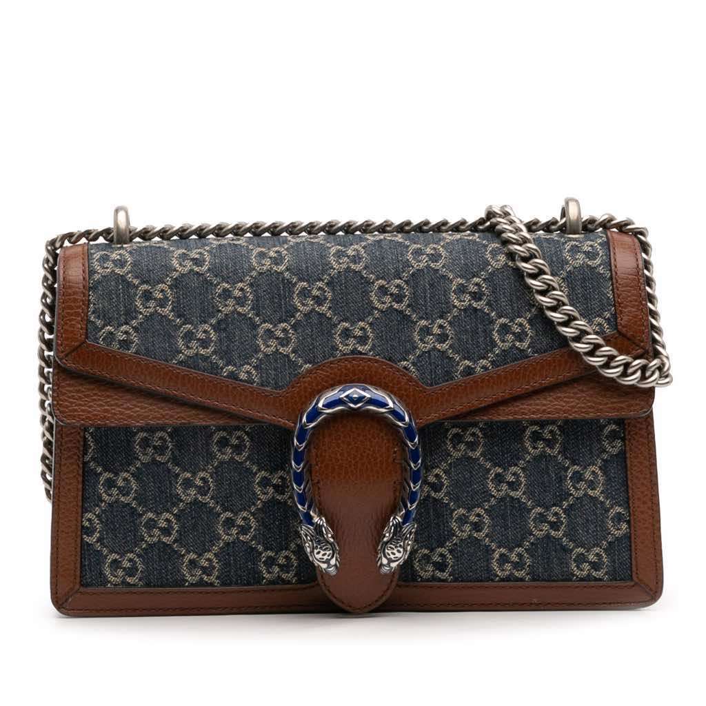 Gucci Small GG Denim Dionysus Shoulder Bag Blue Denim Very good - Front View
