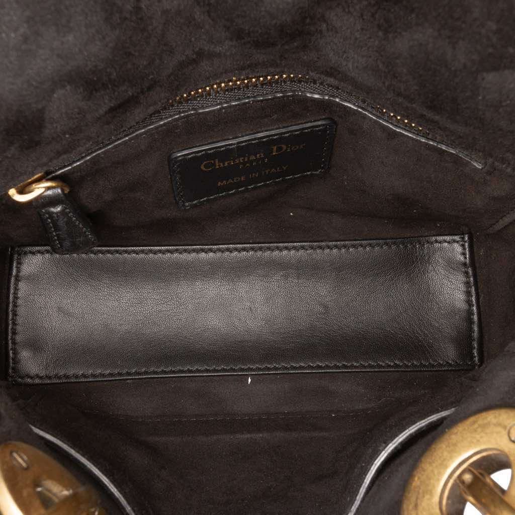 Dior Mini Lambskin Cannage Studded Supple Lady Dior Black Leather Very good condition - Model View