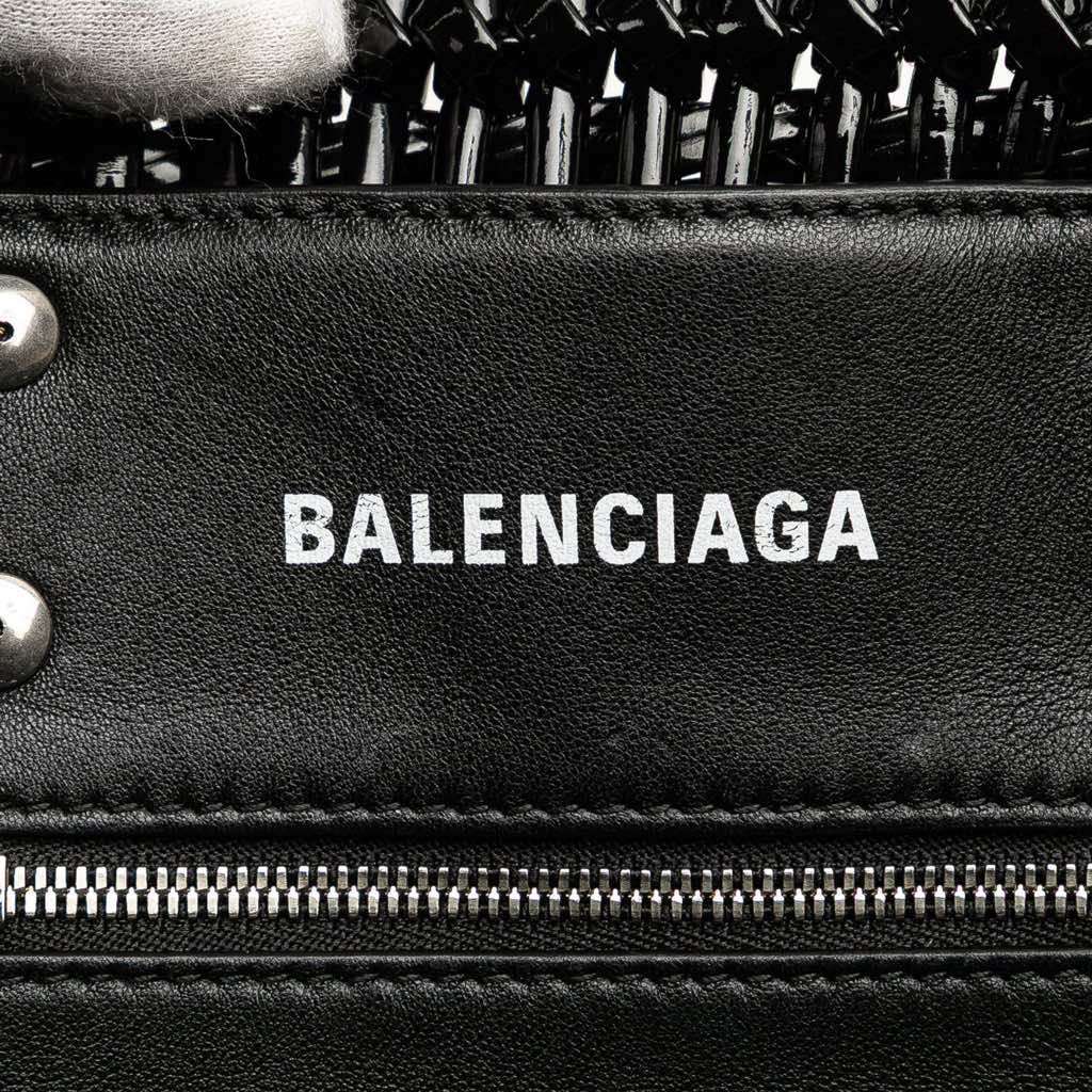 Balenciaga XS Faux Leather Bistro Basket Bag Black Polyester Good - Box View