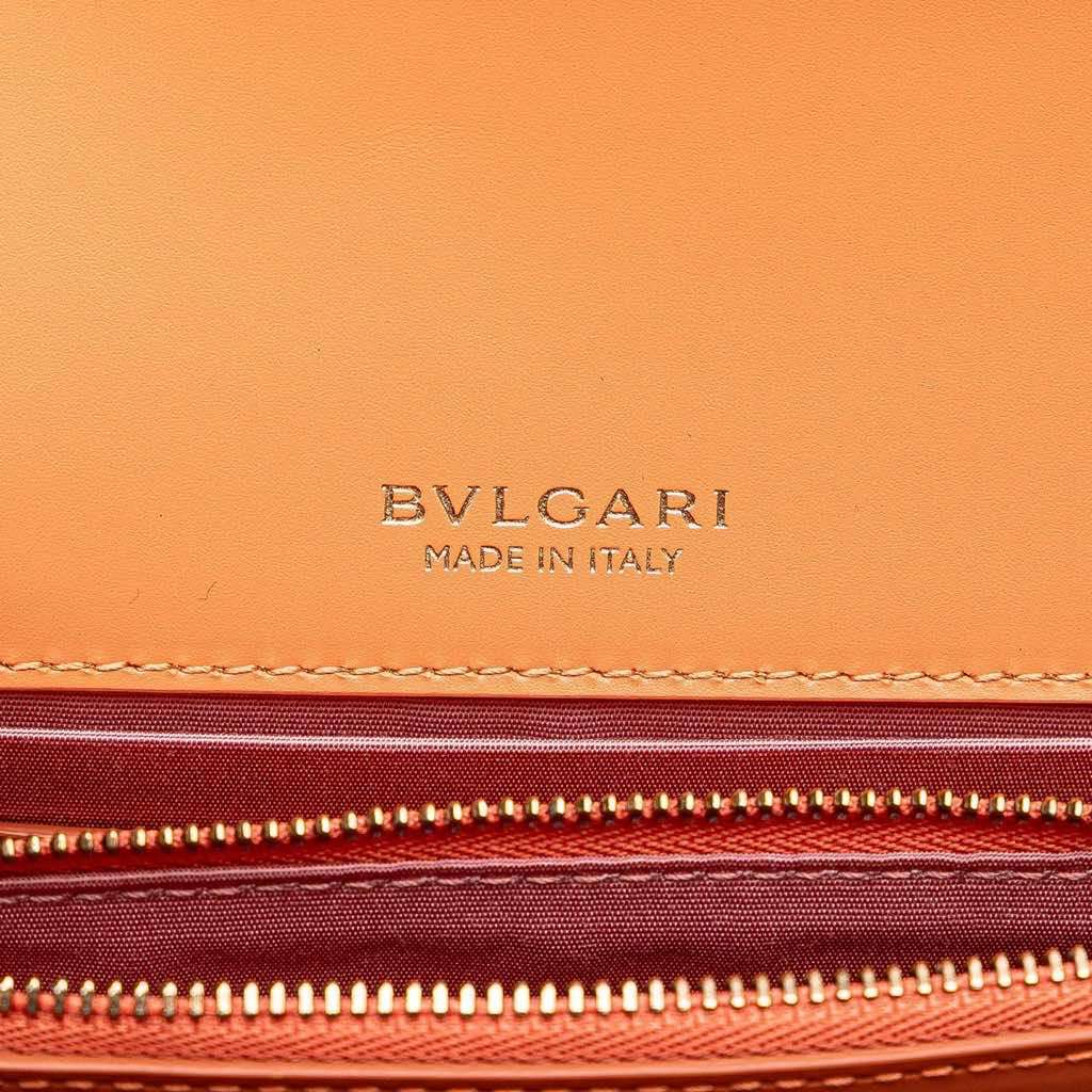 Bvlgari Calfskin Serpenti Forever Crossbody Orange Leather Good - Box View