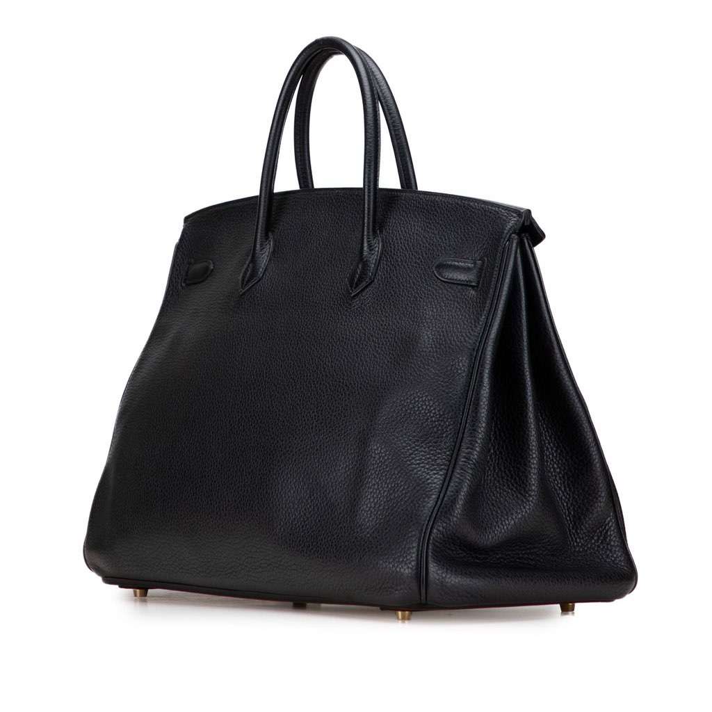 Hermès Clemence Birkin Retourne 40 Black Leather Good condition - Back View