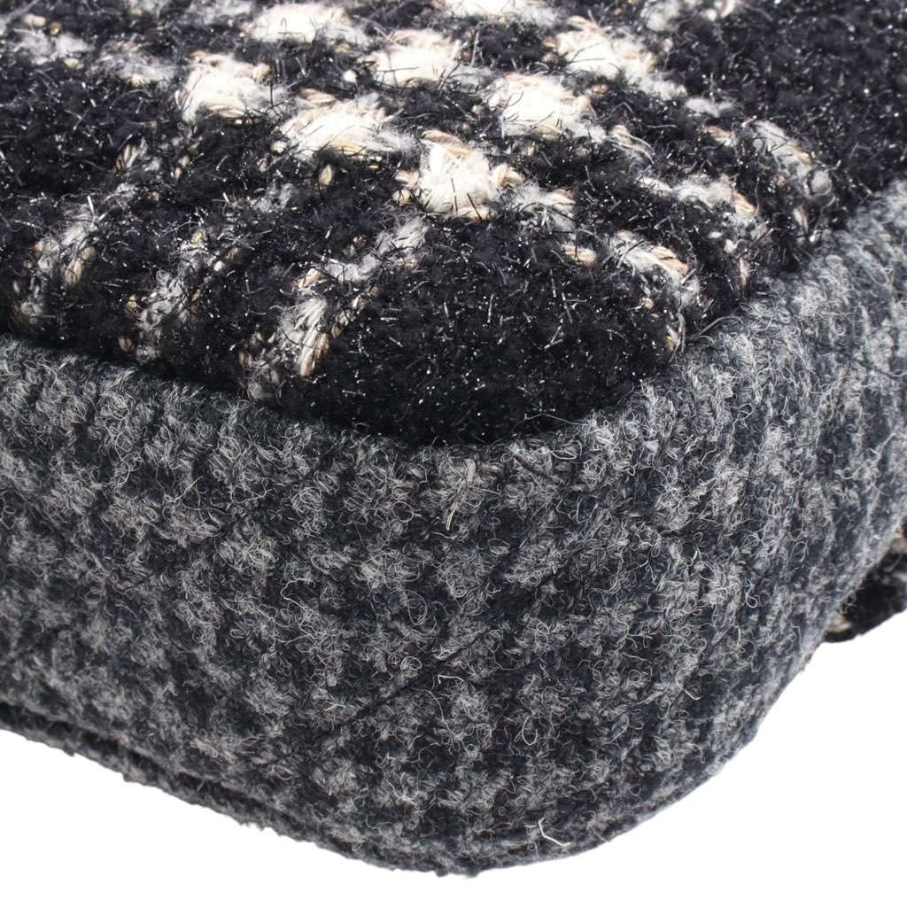 Chanel Small CC Wool Tweed Flap Black Wool Good - Box View