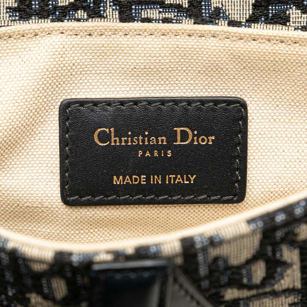 Dior Mini Oblique Canvas Saddle Bag Blue Canvas Very good - Box View