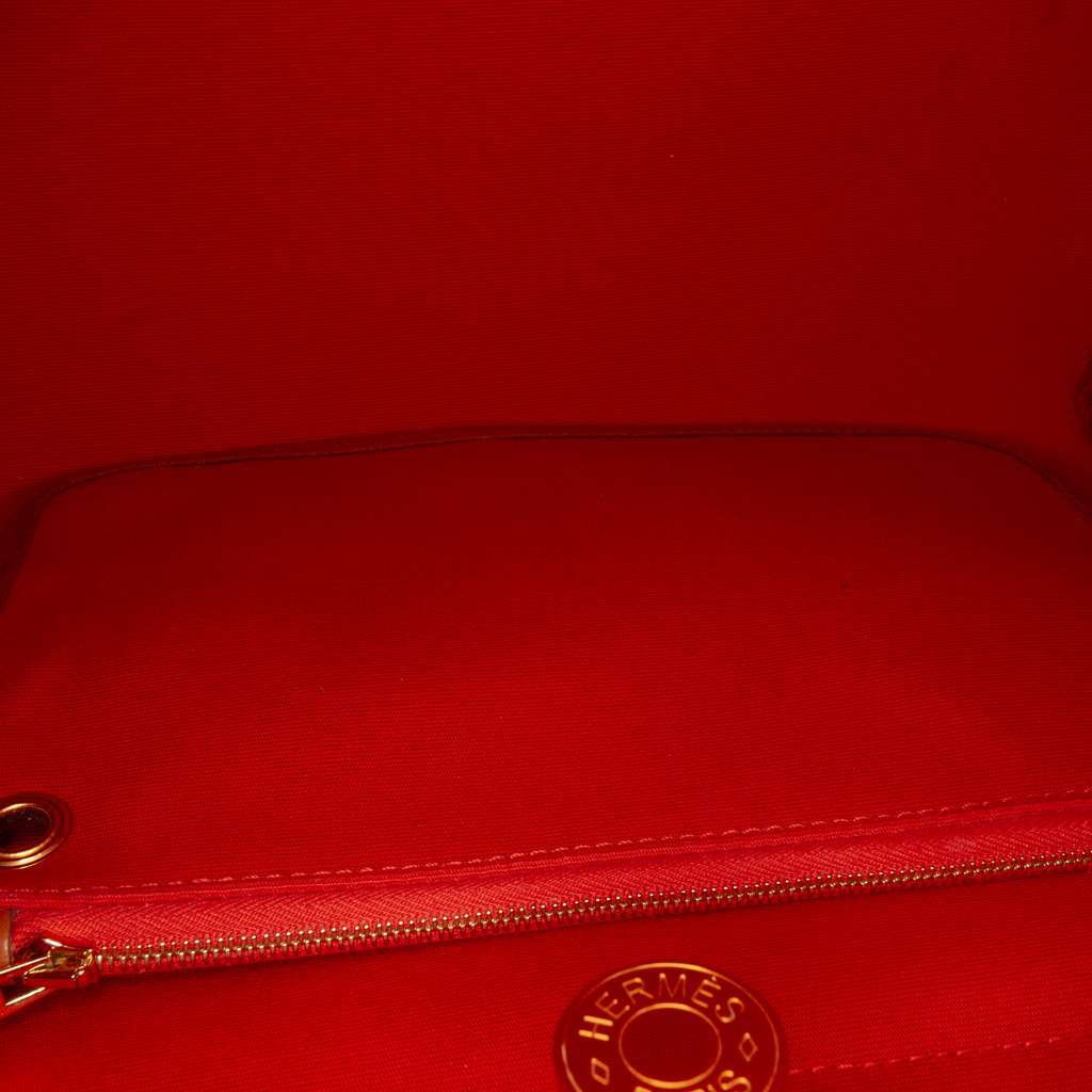 Hermès Toile Herbag Zip Verso 31 Orange Canvas Good condition - Box View