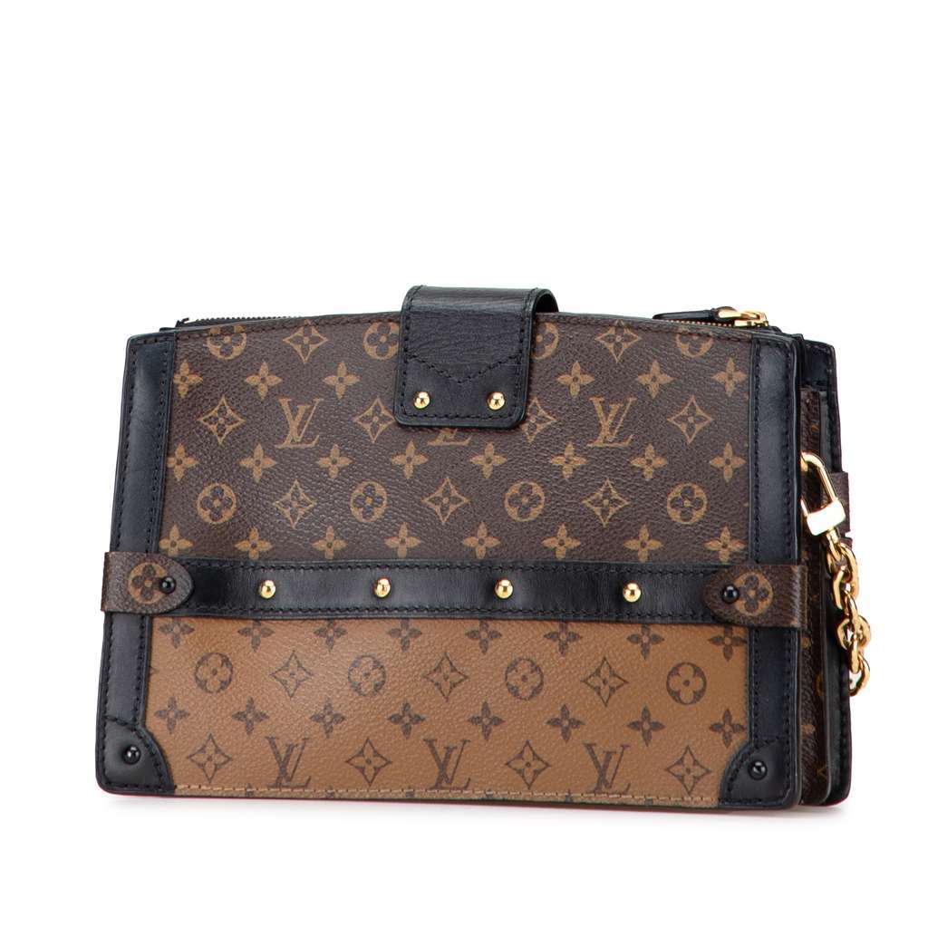 Louis Vuitton Monogram Reverse Trunk Clutch Brown Very good - Back View