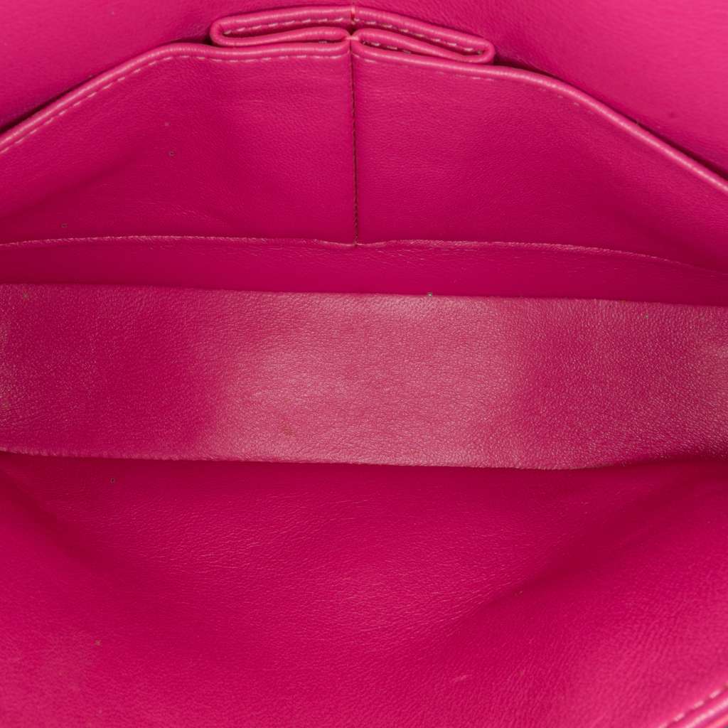 Chanel Medium Chevron Lambskin Double Flap Pink Leather Good - Box View
