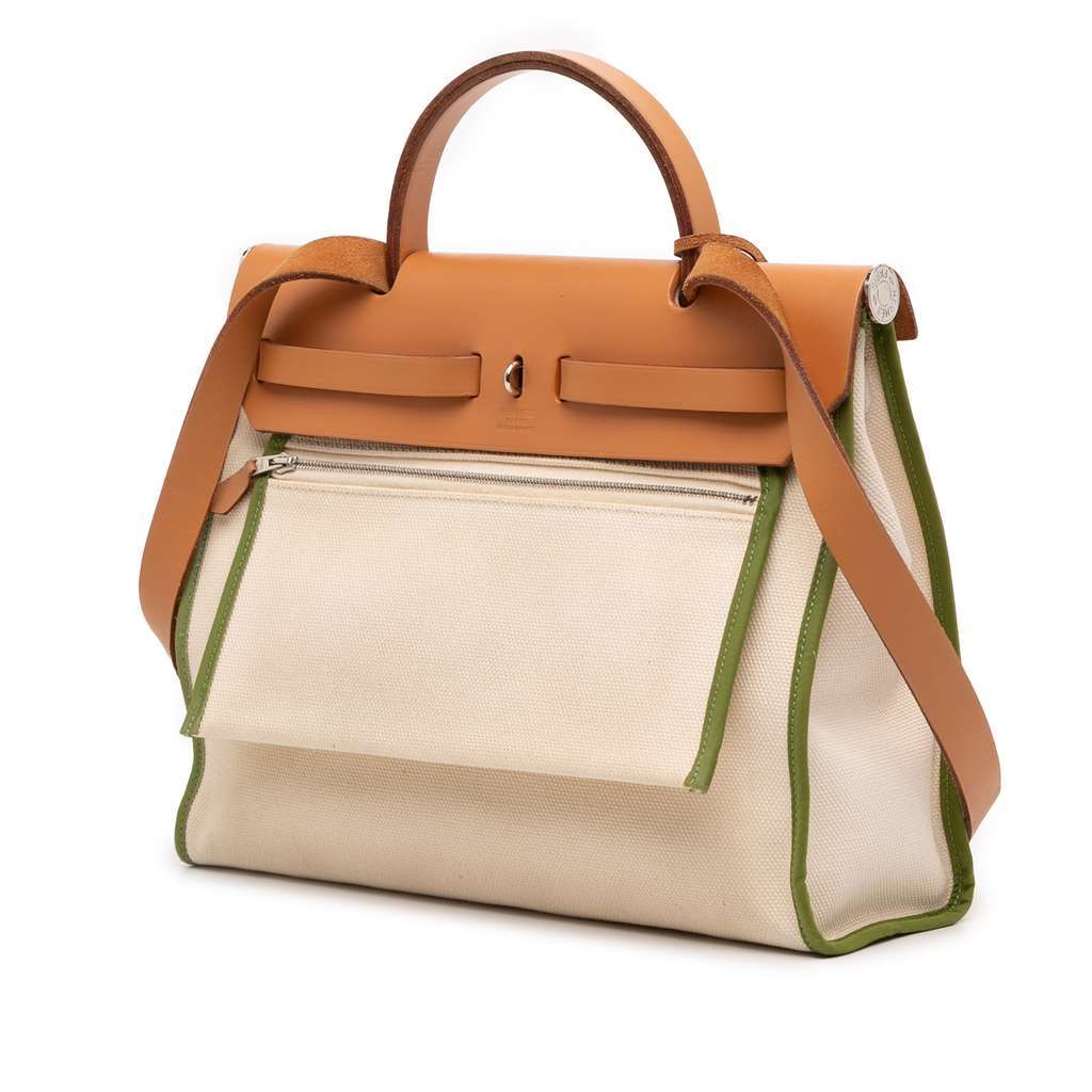 Hermès Toile Herbag Zip 31 Brown Canvas Good condition - Back View