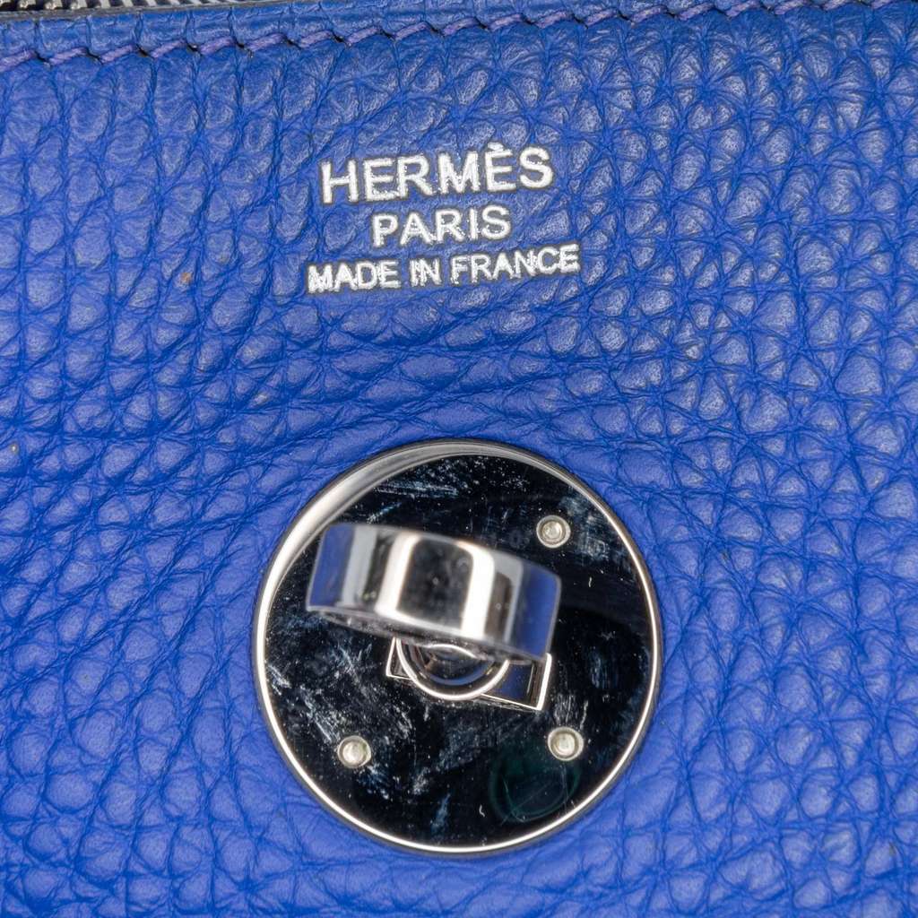 Hermès Togo Lindy 30 Blue Leather Good condition - Box View