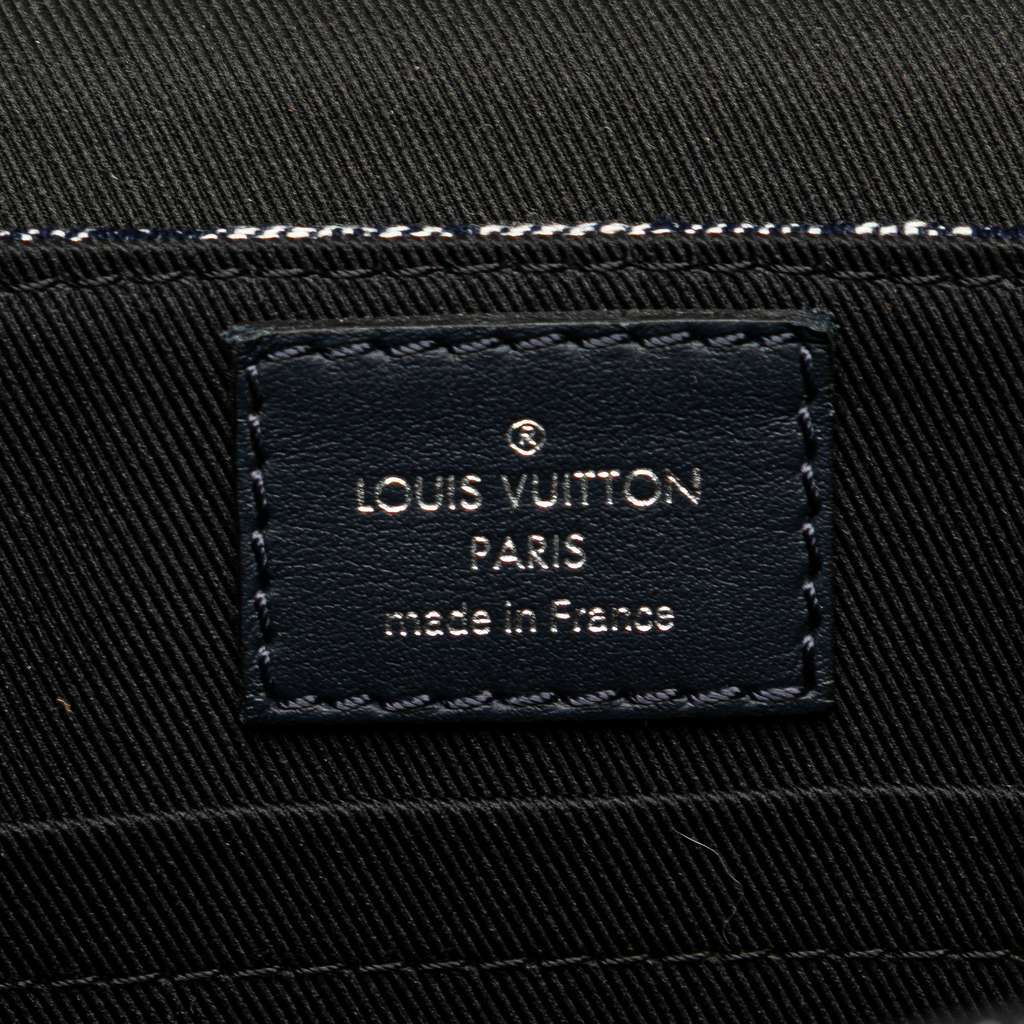 Louis Vuitton Monogram Tapestry Trunk Messenger Blue Denim Good - Box View