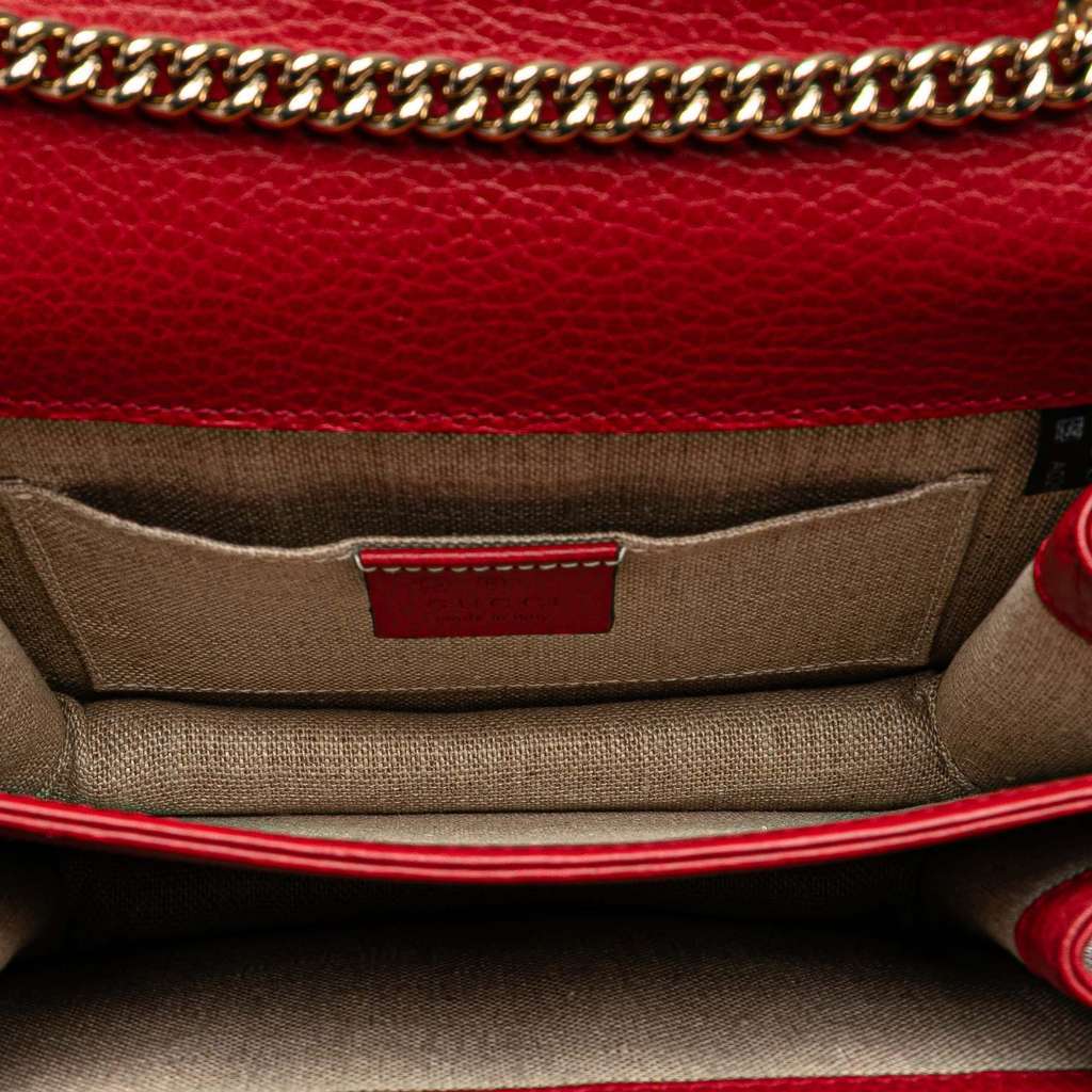 Gucci Small Dollar Calfskin Interlocking G Crossbody Red Leather Very good - Model View